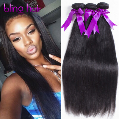 

Bling Hair Malaysian Virgin Hair Straight Hair 4 Bundles 7A Grade 100 Unprocessed Human Hair Weave