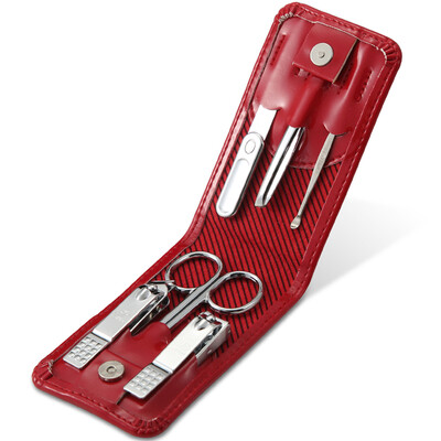 

777 Nail Knife Set Nail Clamp Clamp Repair Beauty Set 6pcs Set TS-0909KC Red Import