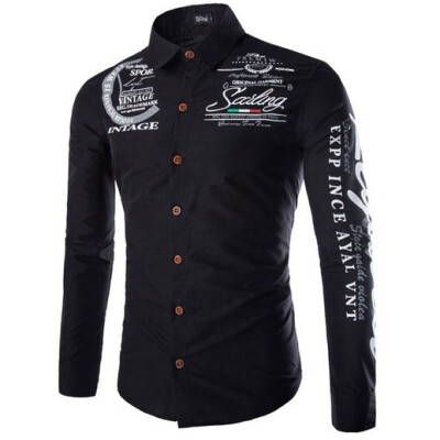 

New autumn and winter men's shirt printing casual long sleeve