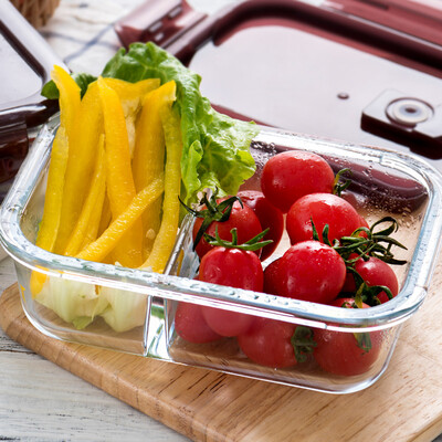 

Taifu high (TAFUCO) crisper separate heat-resistant glass crisper lunch box portable lunch box T-7721 brown 1520ml * 2