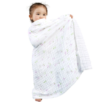 

Mile fish baby cotton 6 layers gauze bath towel baby towel Caribbean beach powder 100 80cm