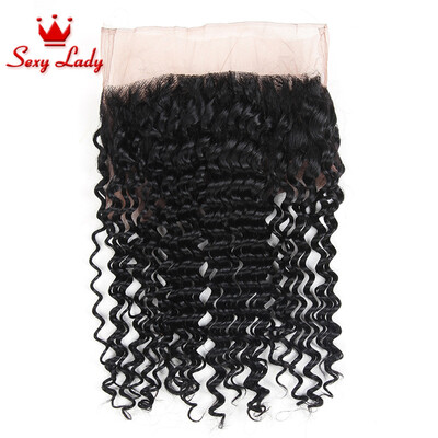 

ali pearl hair 360 frontal Deep wave 13x4 360 Lace Frontal With Cap Brazilian Deep Curly Wave Pre Plucked 360 lace virgin hair