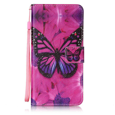 

Black Butterfly Design PU Leather Flip Cover Wallet Card Holder Case for Apple iPhone 7 Plus