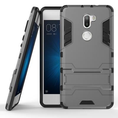 

Gray Slim Robot Armor Kickstand Shockproof Hard Rugged Rubber Back Case For XIAOMI MI 5S Plus