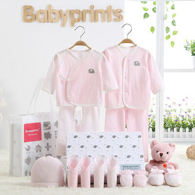 

Babyprints baby clothes newborn gift box pure cotton 13 suit pink