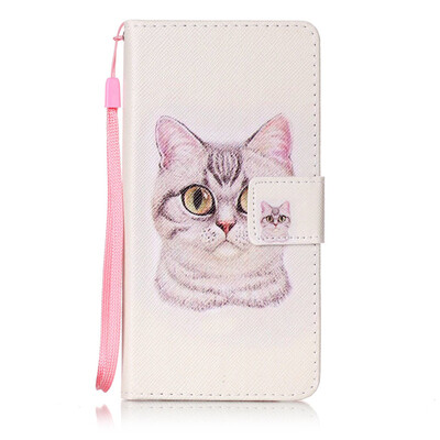 

Короткие волосы Cat Дизайн PU кожа флип Обложка Кошелек Карты Держатель чехол для Huawei Honor 8