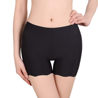 

Jingdong supermarket] Langsha lady anti-light safety pants without trace ice silk high waist three points ladies leggings white black a 170