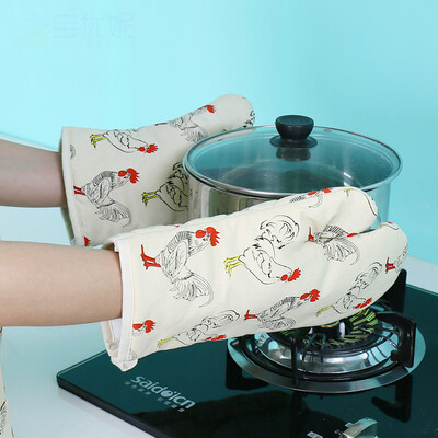 

Jingdong supermarket] Bao You Ni heat gloves microwave oven gloves kitchen insulation gloves oven anti-hot gloves tableware pattern 1 only installed DQST03