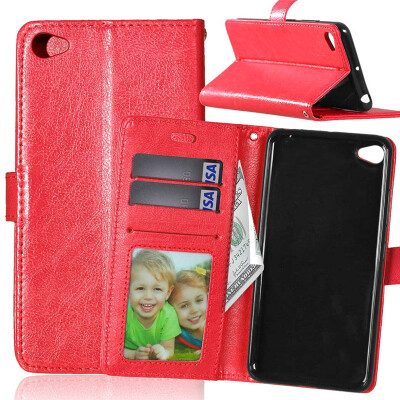 

Red Style Classic Flip Cover with Stand Function and Credit Card Slot for Lenovo S90