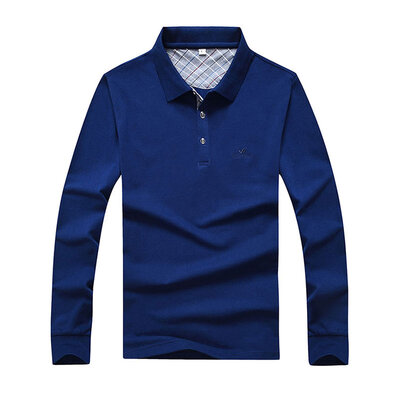 

Wealthy bird FUGUINIAO men's lapel long sleeve T-shirt male solid color business casual POLO shirt men's cotton t-shirt 16001FG6008 big red