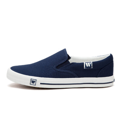 

Backrest warrior men&women spring&summer new canvas shoes men&women low to help couples small white shoes a pedal leisure shoes students flat floor shoes canvas shoes WXY-903T navy blue 44