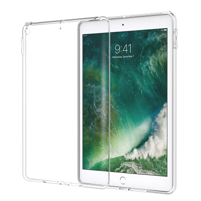 

BIAZE Apple new iPad protective cover 2017 new iPad7 protective shell silicone sleeve thin&light drop transparent soft shell refreshing series PB02-transparent white