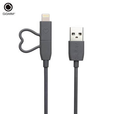 

GGMM MFi Сертификация 2.4A 8 Pin Micro USB Data Провод 1M 2 в 1 зарядный кабель