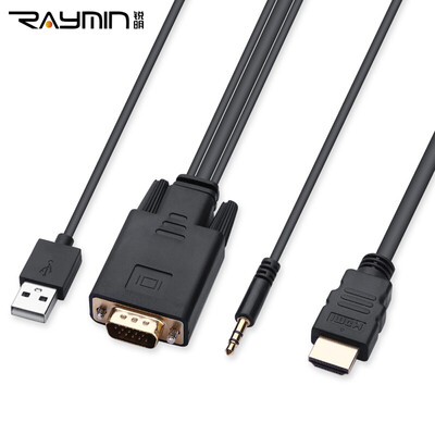 

锐明 RA251BK-0150 VGA转HDMI线高清视频转换器转接头 VGA公转hdmi公笔记本电脑连接显示器投影仪线 1.5米