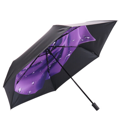 

[Jingdong Supermarket] Paradise umbrella UPF50 + carbon fiber ultra-light all-shading black glue in the transfer of three fold sunny umbrella sun umbrella red 30034ELCJ