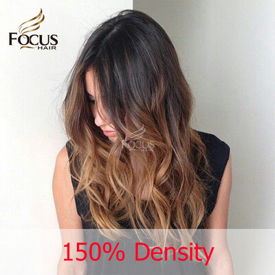 

Lace Front Wig 150 Density Ombre Auburn Two Tone 1B 30 Wave Brazilian Glueless Lace Front Human Hair Wigs