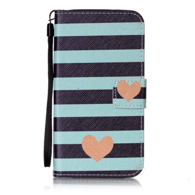 

Blue Stripes Design PU Leather Flip Cover Wallet Card Holder Case for HTC Desire 626