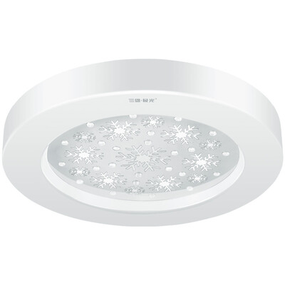 

Three male aurora led ceiling lamp snowflake pattern modern simple round warm bedroom lamp study lamp third gear color 24W white