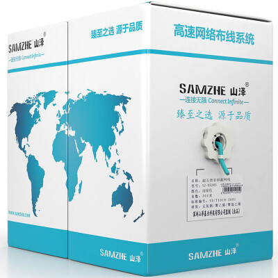 

Shanze (SAMZHE) SZ-H5305 оригинальный экологически чистый CAT5E ультра-пяти неэкранированный чистый кислородный медный высокоскоростной кабель 305 метров / коробка светло-зеленый