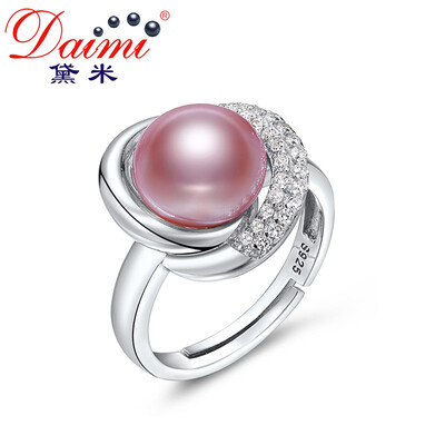 

Demi Jewelery Quietly Full Form Bright Gloss White Freshwater Pearl Ring 925 Silver 7-8mm