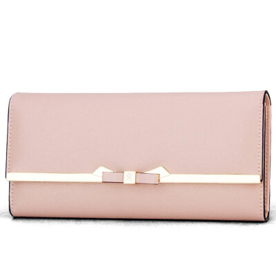 

Montessori MONTAGUT wallet female long bow Korean version of the Korean version of the big money folder twisted women&39s simple buckle R5222056212 apricot