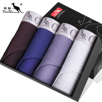 

Kangaroo (DaiShu) мужское нижнее белье мужские модальные хлопок U выпуклые мужские трусы 4 в коробке XXL код