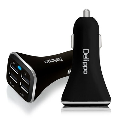 

Delippo® USB Car Charger 4 Port USB Car Adaptor for iPhone 6s 5s Apple iPad iPod HTC Samsung galaxy j3 S6 Edge Plus P1000 Tablet N