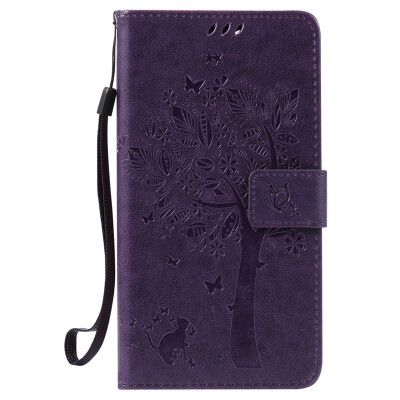 

Purple Tree Design PU Leather Flip Cover Wallet Card Holder Case for WIKO PULP FAB 4G