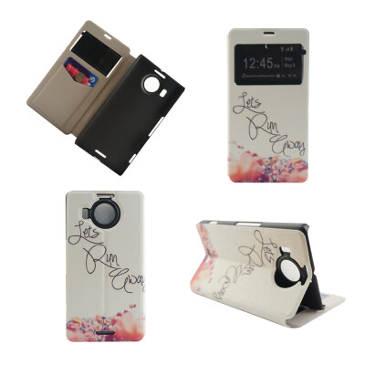 

Let's Run Design PU Leather Flip Cover Wallet Card Holder Case for Microsoft Lumia 950