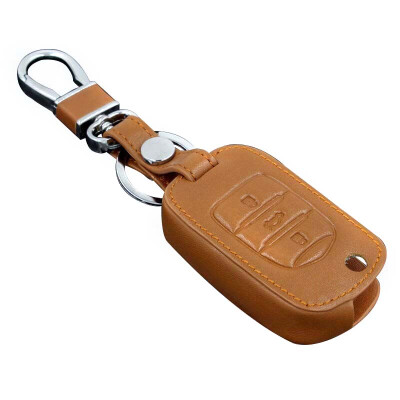 

Huashi Baojun key bag folding three keys brown Baojun 560 730 610 630 310 leather key case