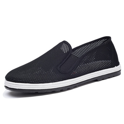 

Cloth cloth veteran Beijing shoes men&39s shoes Melaleuca comfortable sleeves casual shoes large size low to help network breathable lazy shoes 62X-7706 net black 43 yards