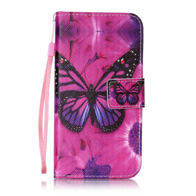 

Black Butterfly Design PU Leather Flip Cover Wallet Card Holder Case for LG X Screen