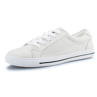 

Yi Di (YIDI) women's shoes fashion Korean version of the hole breathable casual shoes women white shoes female students hundred low to help flat canvas shoes SH-687 beige 36