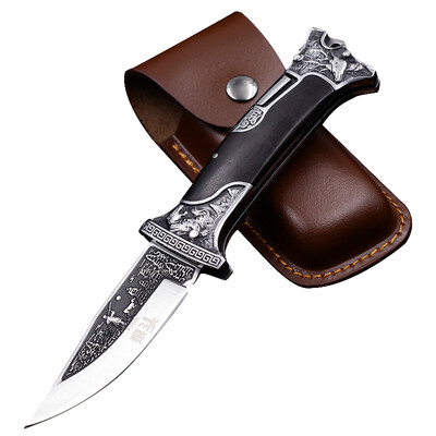 

Wolf head Colombia columbia outdoor tool folding knife military equipment supplies self-defense weapons field survival equipment leather leather case A3188