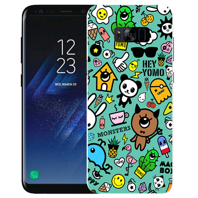 

YOMO Samsung S8 телефон раковина корпус телефона s8 телефон оболочка тиснение текстура твердая оболочка серии монстр граффити