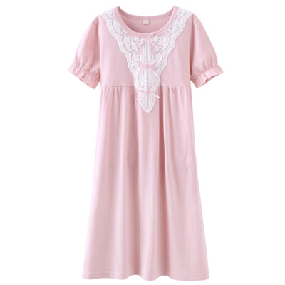

Mom and Dad (KIDS MAM & DAD) Girls Sleeping Skirt Fashionable Parents Pajamas Big Tong Short Sleeve Little Girls Sleepwear 86500 Pink 165