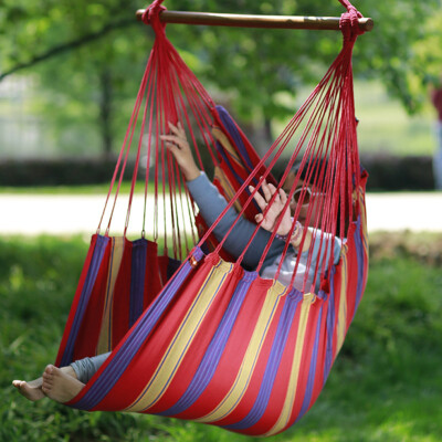 

MyMei Canvas Hammock Hanging Rope Swing Chair Seat Hammock Bench Swinging Cushione