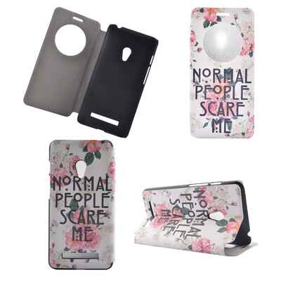 

Rose Flower Design PU Leather Flip Cover Wallet Card Holder Case for Asus Zenfone 5