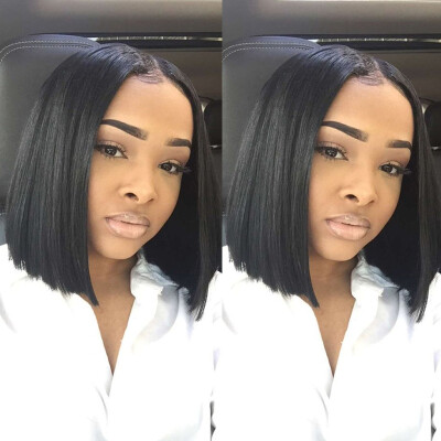 

8A Short Bob Wigs Virgin Brazilian Full Lace Wigs 150 Density Bob Glueless Lace Front Wig Short Human Hair Wigs For Black Women