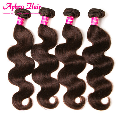

Aphro Hair Brazilian Virgin Hair 8A Human Hair 4 Bundles Body Wave Hair 2 Dark Brown Color 8-28 inches