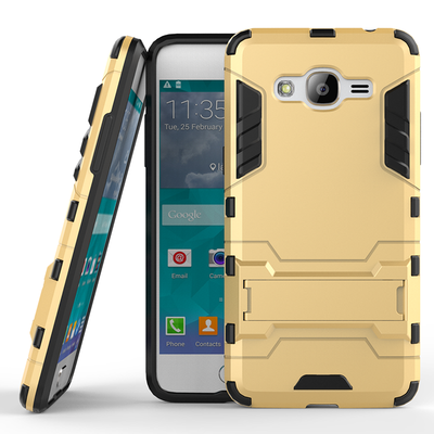 

Gold Slim Robot Armor Kickstand Shockproof Hard Rugged Rubber Back Case For SAMUNG Galaxy Grand Prime PlusJ2 Prime