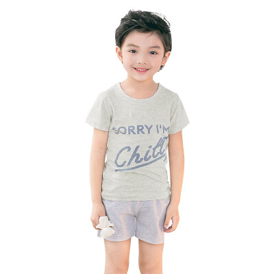 

Yu Zhaolin YUZHAOL children T-shirt summer outdoor boy short-sleeved shorts suit M426630 sports wind gray ash 140 yards