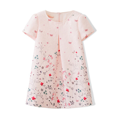 

Flossie Flordeer French Kids Girl Butterfly Print Dress F6026 M Pink 130