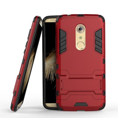 

Красный Slim Robot Armor Kickstand Ударопрочный жесткий корпус из прочной резины для ZTE AXON 7