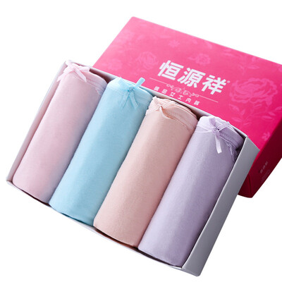 

Heng Yuan Xiang solid color underwear women in the waist hollow lace sexy breathable women&39s briefs 4 mixed color G0206  code