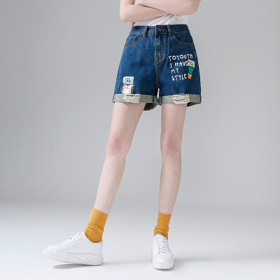 

Начало TOYOUTH 2017 Loose Cave Denim Shorts 8721835800 Denim Blue 28