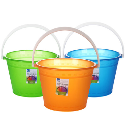 

Shiming plastic bucket 13L thickened portable European transparent bucket bucket SM-2596 color random