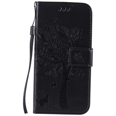 

Black Tree Design PU Leather Flip Cover Wallet Card Holder Case for SAMSUNG S6
