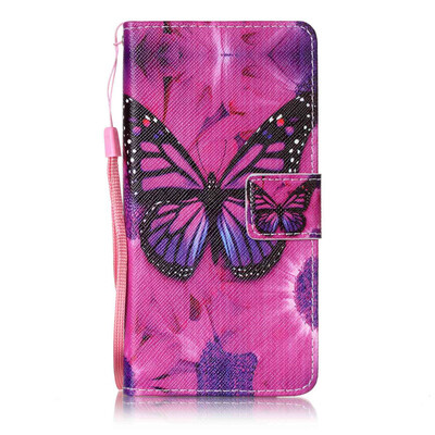 

Black Butterfly Design PU Leather Flip Cover Wallet Card Holder Case for Huawei Honor 8
