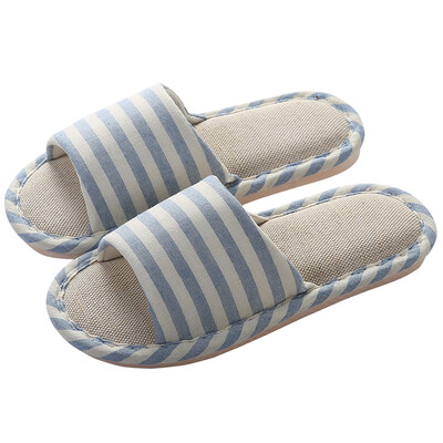

[Jingdong supermarket] set pure JICHUN slippers linen slippers breathable non-slip couples home drag women-style light blue 37-38 yards (for 35-36 yards) 17002